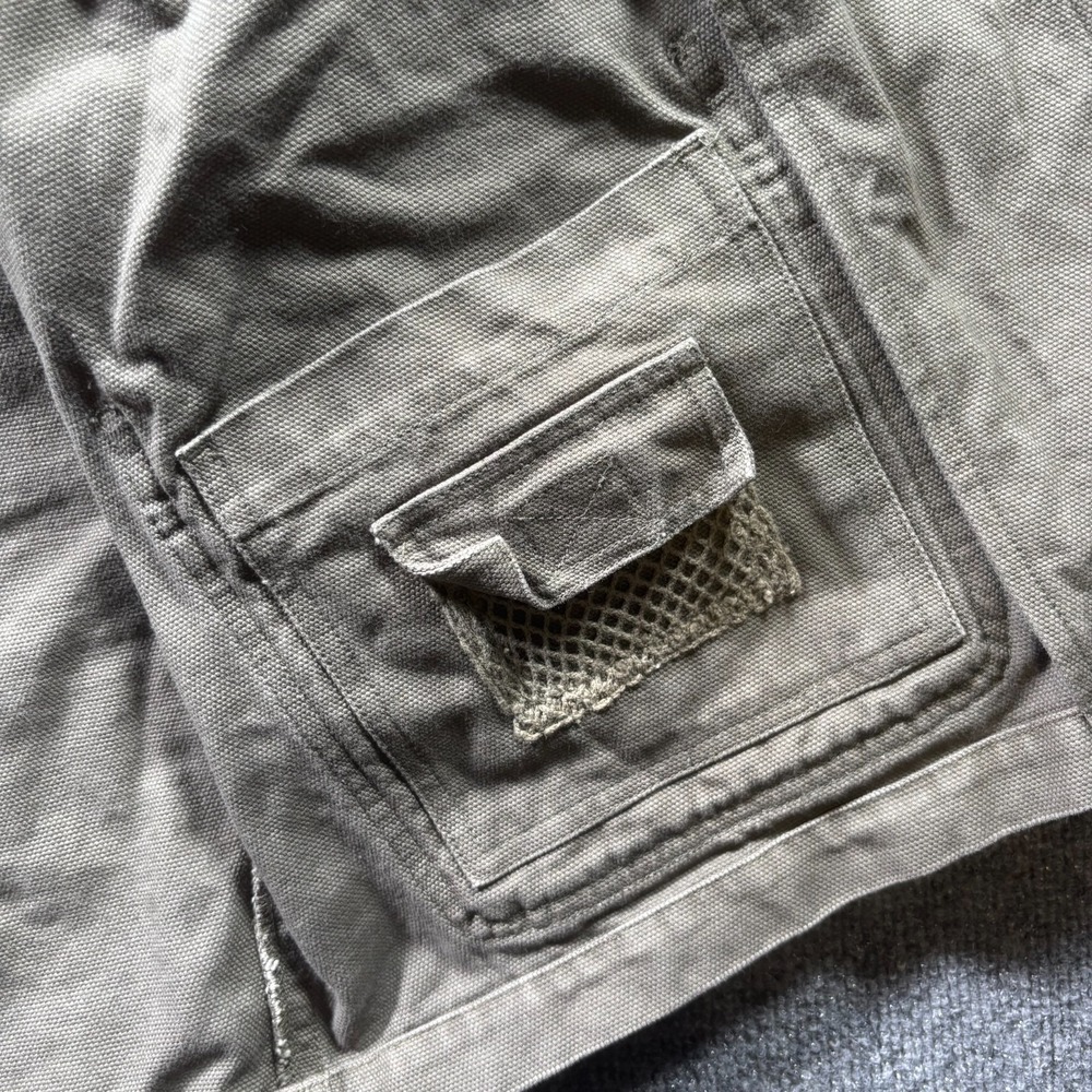 Orvis Field Jacket Men's Large Olive Green Leather Trim Elbow Patch Multi-Pocket - Picture 12 of 16